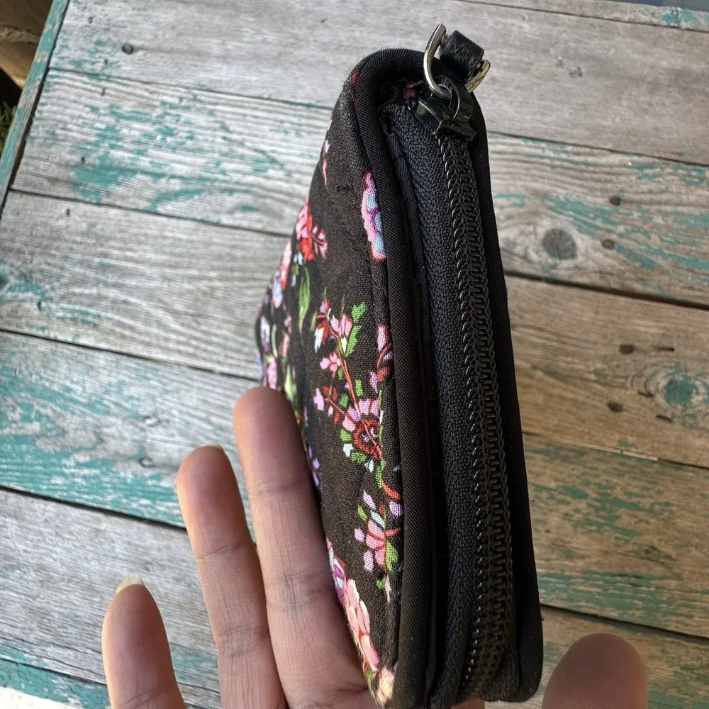 Vera Bradley Turn Lock Wallet 7.5 Inch Winter Berry Multicolor Zip Quilted Boho